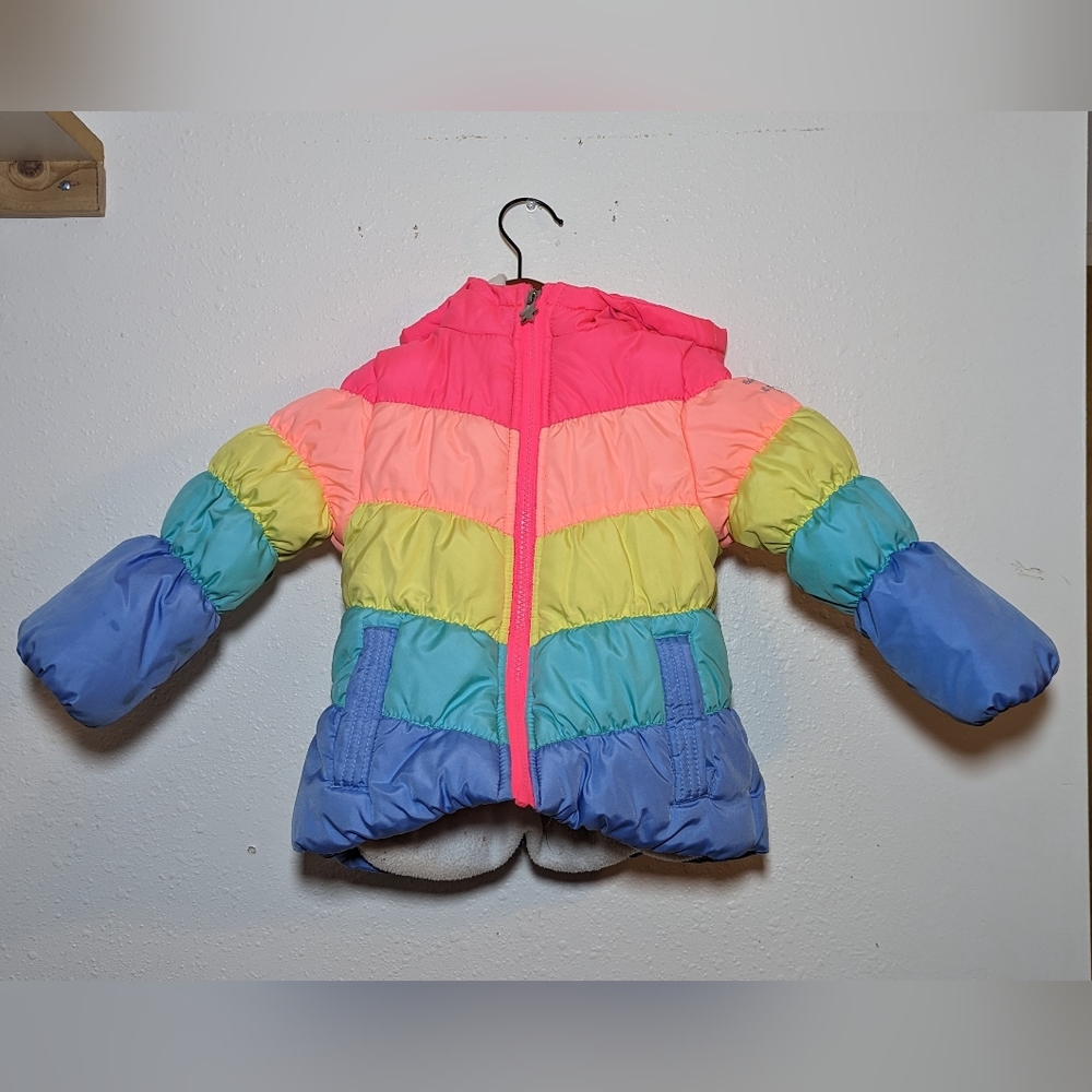 Osh Kosh B'gosh Rainbow puffer coat, Toddler size 3T